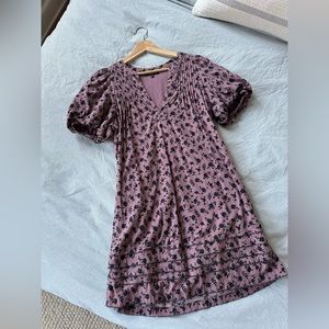 Madewell Cotton mini dress with puff sleeves